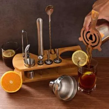 Stylish 12-Piece Bartender Tool Kit for Cocktail Lovers