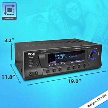 Pyle 300W Bluetooth Audio Amplifier for Home Use