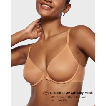 INLYRIC Women's Comfortable Mesh Front Closure Bra - Sexy Support