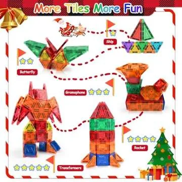 Felikray Mini Magnetic Tiles 42pcs, Kids Toys STEM Magnet Toys for Toddler Magnetic Blocks Building Toys Preschool Learning Sensory Montessori Toys for 3+ Year Old Boys and Girls Creativity Kids Toys