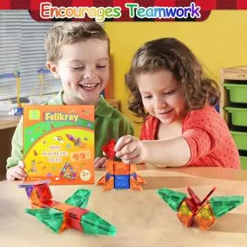 Felikray Mini Magnetic Tiles 42pcs, Kids Toys STEM Magnet Toys for Toddler Magnetic Blocks Building Toys Preschool Learning Sensory Montessori Toys for 3+ Year Old Boys and Girls Creativity Kids Toys