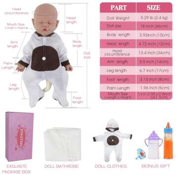 Vollence 18'' Realistic Silicone Baby Doll for Kids