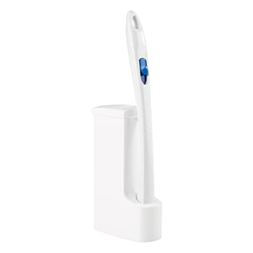 Scotch-Brite Disposable Toilet Scrubber Starter Kit, Disposable Refills with Built-In Bleach Alternative, Includes 1 Handle, Storage Caddy and 5 Refills