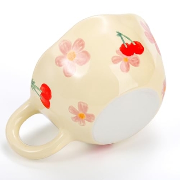 Yopay 2 Pack Handmade Ceramic Mug Set: Cute & Safe