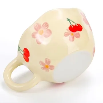 Yopay 2 Pack Handmade Ceramic Mug Set: Cute & Safe