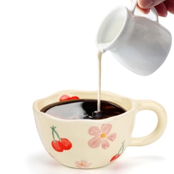 Yopay 2 Pack Handmade Ceramic Mug Set: Cute & Safe