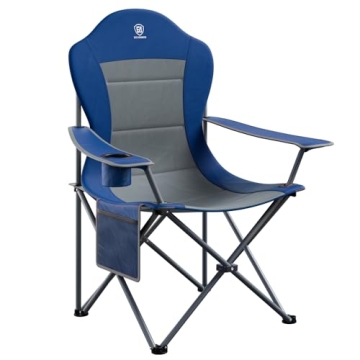 EVER ADVANCED High Back Folding Camping Chair - Portable & Comfortable Outdoor Chair