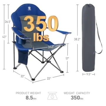 EVER ADVANCED High Back Folding Camping Chair for Comfort
