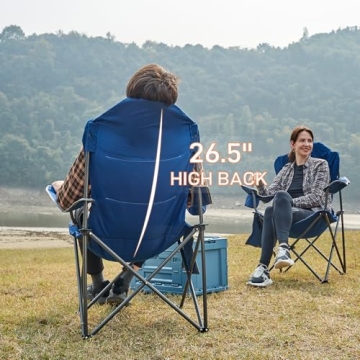 EVER ADVANCED High Back Folding Camping Chair for Comfort