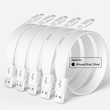 Apple MFi Certified iPhone Charger 6 ft 5 Pack - Fast Charging Cables for All iPhones and iPads