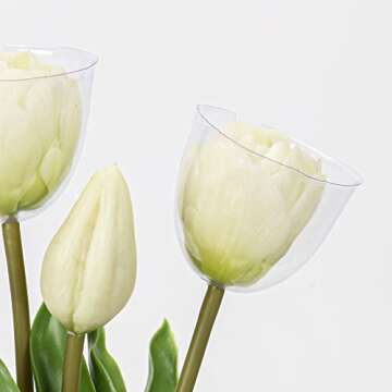 Elegant Cream Artificial Tulips for Home and Weddings