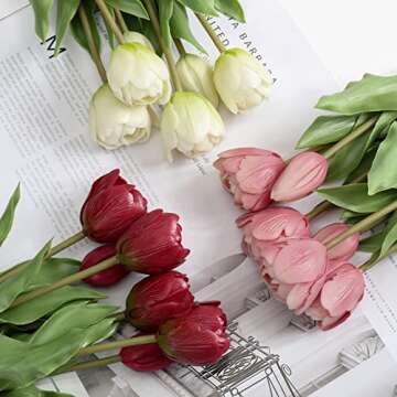 Elegant Cream Artificial Tulips for Home and Weddings