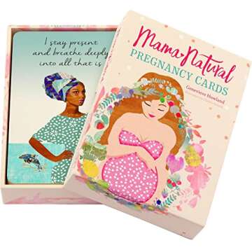 Mama Natural Pregnancy Affirmation Cards For Women - 50 Beautiful New Mom Affirmation Cards To Inspire & Empower You Along Your Pregnancy Journey | Gifts For New Mom & Post Partum Gifts For Mom