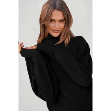 PRETTYGARDEN Womens 2024 Ribbed Knit Lounge Set 2 Piece Outfits Long Sleeve Tops and Shorts Fall Loungewear Sets with Pockets(Black,Large)