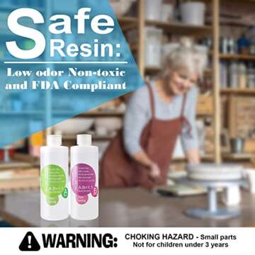 SEVGILI Epoxy Resin Kit 16 oz for Jewelry, Art, Craft, Fast Curing, Crystal Clear Casting Resin