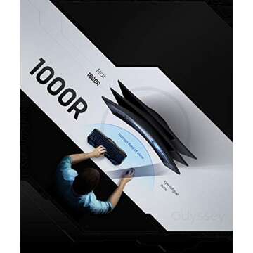 Samsung 32” Odyssey G5 Gaming Monitor, WQHD (2560x1440), 144Hz, Curved, 1ms, HDMI, Display Port, AMD FreeSync Premium, HDR10, LC32G55TQWNXZA, Black