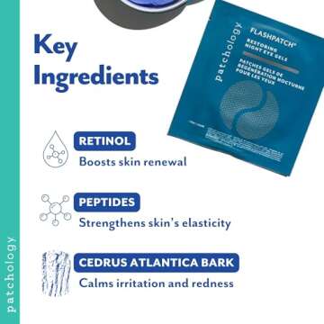 Patchology Restoring Eye Gel Patches with Retinol & Collagen - Under Eye Mask for Dark Circles, Puffy Eyes, & Wrinkles - Anti-Aging Overnight Eye Pads Set to Brighten Skin Care for Eye Bags (5 Pairs)