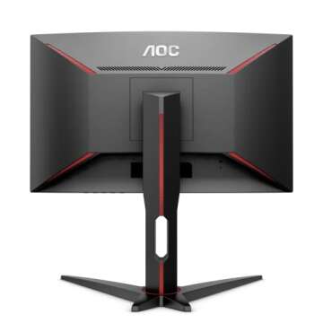 AOC C24G1 24" Curved Frameless Gaming Monitor, FHD 1080p, 1500R VA panel, 1ms 144Hz, FreeSync, Height adjustable, VESA, 3-Year Zero Dead Pixels Black