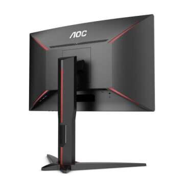 AOC C24G1 24" Curved Frameless Gaming Monitor, FHD 1080p, 1500R VA panel, 1ms 144Hz, FreeSync, Height adjustable, VESA, 3-Year Zero Dead Pixels Black