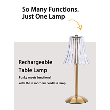 Elegant Cordless Table Lamp - Rechargeable & Versatile Lighting