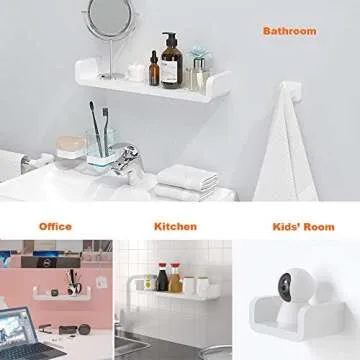 LAIGOO Adhesive Floating Shelves Set of 3 for Home Storage