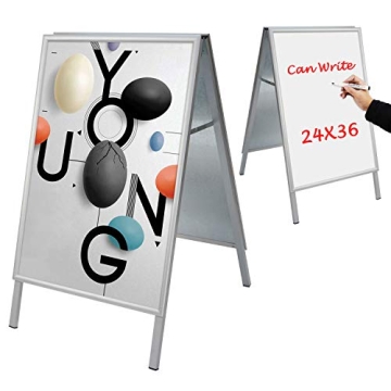Sidewalk Sign for Indoor and Outdoor - Heavy Duty Double Sided A Frame Sign Board 24x36 Inches