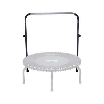 JumpSport 350 PRO Indoor Heavy Duty Lightweight 39-Inch Fitness Rebounder Adults Trampoline with Sporty Steel Handle Bar Accessory for Workouts, Black