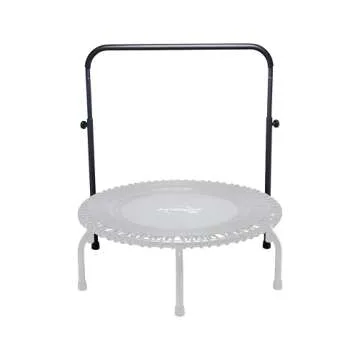 JumpSport 350 PRO Indoor Heavy Duty Lightweight 39-Inch Fitness Rebounder Adults Trampoline with Sporty Steel Handle Bar Accessory for Workouts, Black