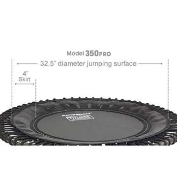JumpSport 350 PRO Indoor Heavy Duty Lightweight 39-Inch Fitness Rebounder Adults Trampoline with Sporty Steel Handle Bar Accessory for Workouts, Black