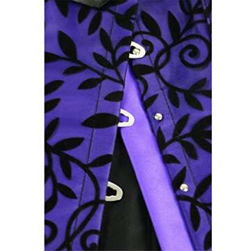 Floral Trim Corsets for Women Overbust Waist Cincher Bustier Corset Top X-Small Purple