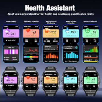 Smartwatch for Men Android iOS Phones: Smart Watch Fitness Tracker 2.0" Full Touchscreen with Answer/Make call Waterproof Blood Pressure Heart Rate Sport Pedometer Sleep Digital Step Activity Monitor