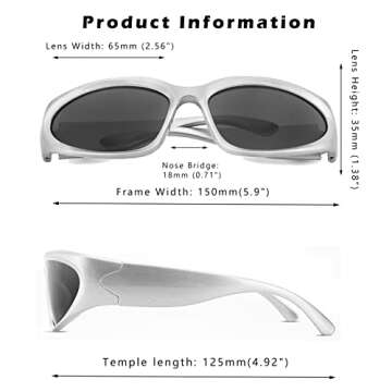 COASION UV400 Wrap Around Fashion Sunglasses for All