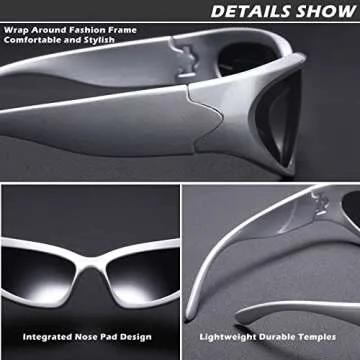 COASION UV400 Wrap Around Fashion Sunglasses for All