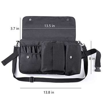 Rownyeon Professional Cosmetic Makeup Brush Bag Case Portable Cosmetic Brush Holder Organizer with Artist Adjustable Belt Strap(Brushes Not Included)