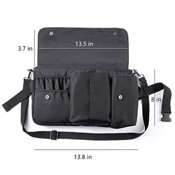 Rownyeon Professional Cosmetic Makeup Brush Bag Case Portable Cosmetic Brush Holder Organizer with Artist Adjustable Belt Strap(Brushes Not Included)