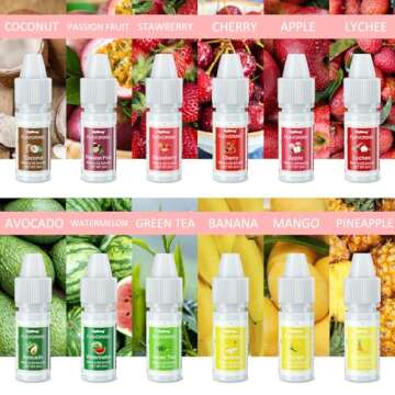 Food Flavoring Oil, 24 Liquid Lip Gloss Flavoring Oil - Concentrated Candy Flavors for Lip Balm, Bak...