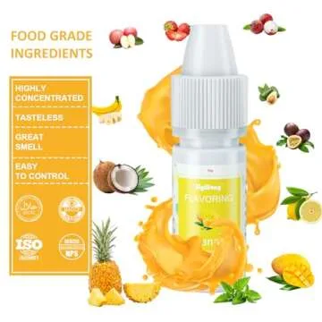 Food Flavoring Oil, 24 Liquid Lip Gloss Flavoring Oil - Concentrated Candy Flavors for Lip Balm, Baking, Cooking, Soap and Slime Making - Water & Oil Soluble - .25 Fl Oz (6 ml) Bottles