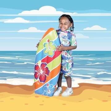 Vibrant Inflatable Surfboard for Beach Parties