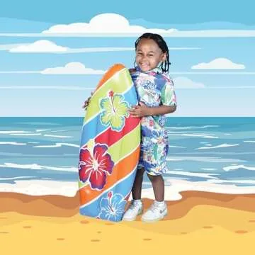 Vibrant Inflatable Surfboard for Beach Parties