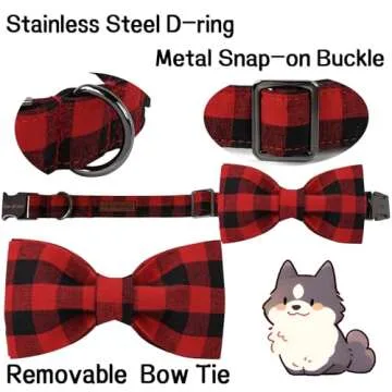 Unique Style Paws Pet Soft &Comfy Bowtie Dog Collar and Cat Collar Pet Gift for Dogs and Cats 6 Size and 7 Patterns