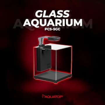Aquatop Pisces Bullet Shaped Glass Aquarium - Nano Aquarium Kit, for Salt & Freshwater Fish Tanks - ...
