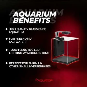Aquatop Pisces Bullet Shaped Glass Aquarium - Nano Aquarium Kit, for Salt & Freshwater Fish Tanks - Mechanical, Chemical & Biological Filtration