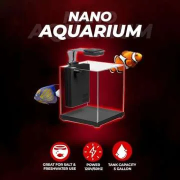 Aquatop Pisces Bullet Shaped Glass Aquarium - Nano Aquarium Kit, for Salt & Freshwater Fish Tanks - Mechanical, Chemical & Biological Filtration