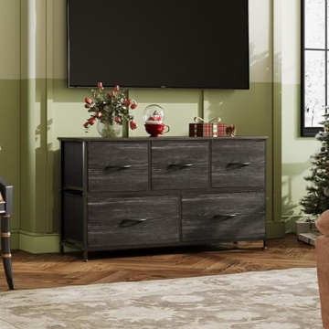 Chic WLIVE Dresser with 5 Drawers for Stylish Storage