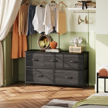 Chic WLIVE Dresser with 5 Drawers for Stylish Storage