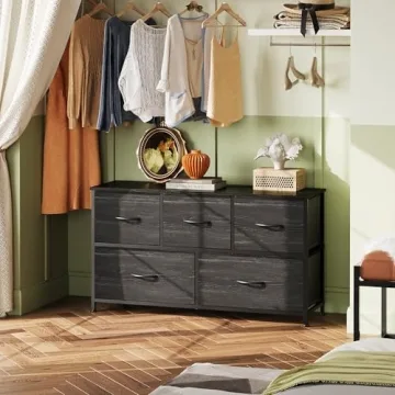 Chic WLIVE Dresser with 5 Drawers for Stylish Storage