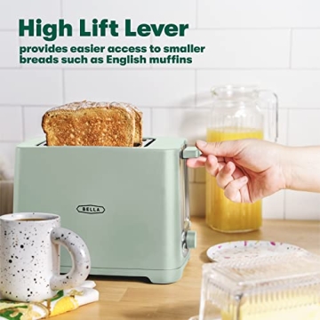 BELLA 2 Slice Toaster with Extra Wide Slots Perfect for Breakfast