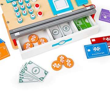 Bigjigs Toys Wooden Shop Till with Scanner - Pretend Play