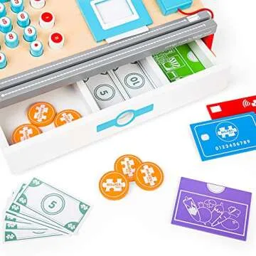 Bigjigs Wooden Cash Register for Creative Kids' Learning