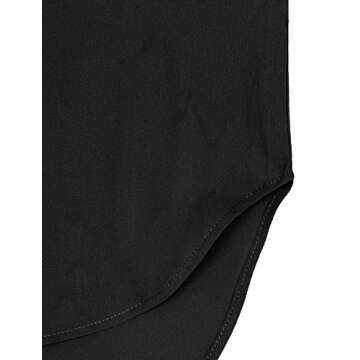 Timeson Black Blouses for Women: Office Work - Women's Short Sleeve Shirts and Blouses Women's Chiffon Tunics TopsCasual V Neck Loose Fit Business Clothes Curved Hem Pleats Sheer Blouse Tops Medium